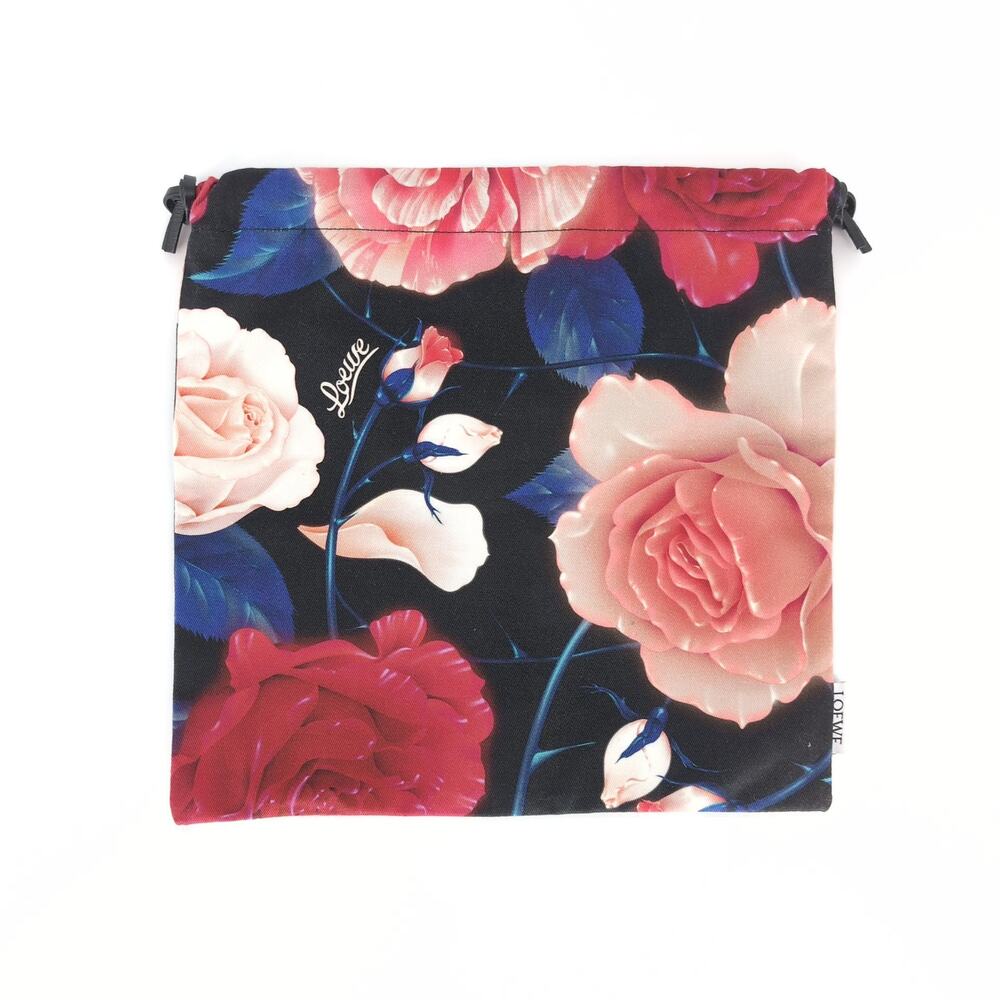 Loewe Paula's Ibiza Rose Print Canvas Drawstring Liner Pouch Bag - Excellent